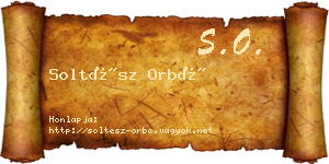 Soltész Orbó névjegykártya